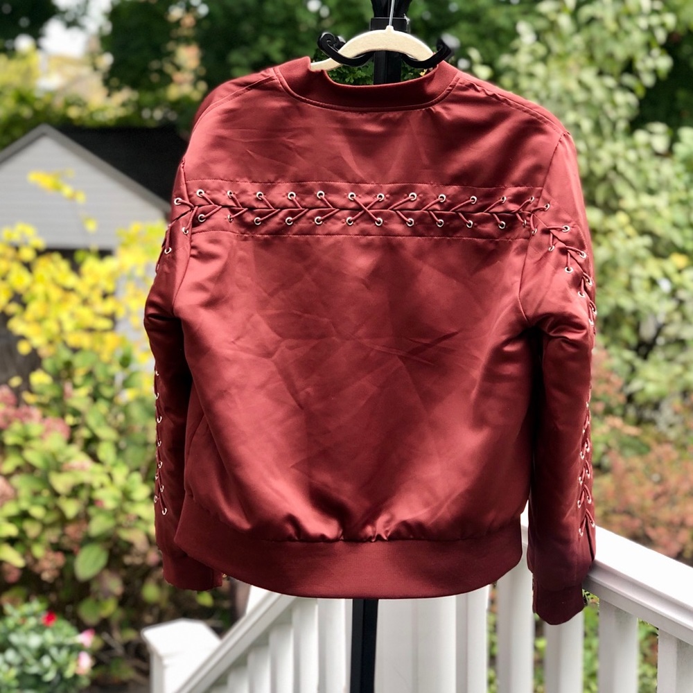 Forever21 Satin Bomber Jacket - Picture 5 of 13